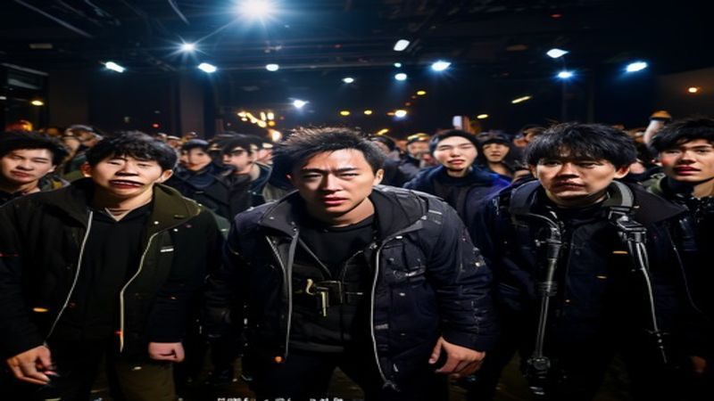 娱乐圈明星黑料爆料现场，记者追访场景，闪光灯闪烁，氛围紧张刺激，与黑料bu打烊独家报道相关